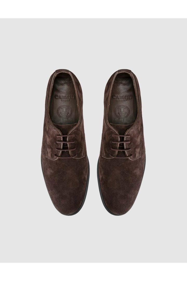 Cabani Shoes Chaussures classiques pour hommes en cuir suédé véritable marron - Multicolore