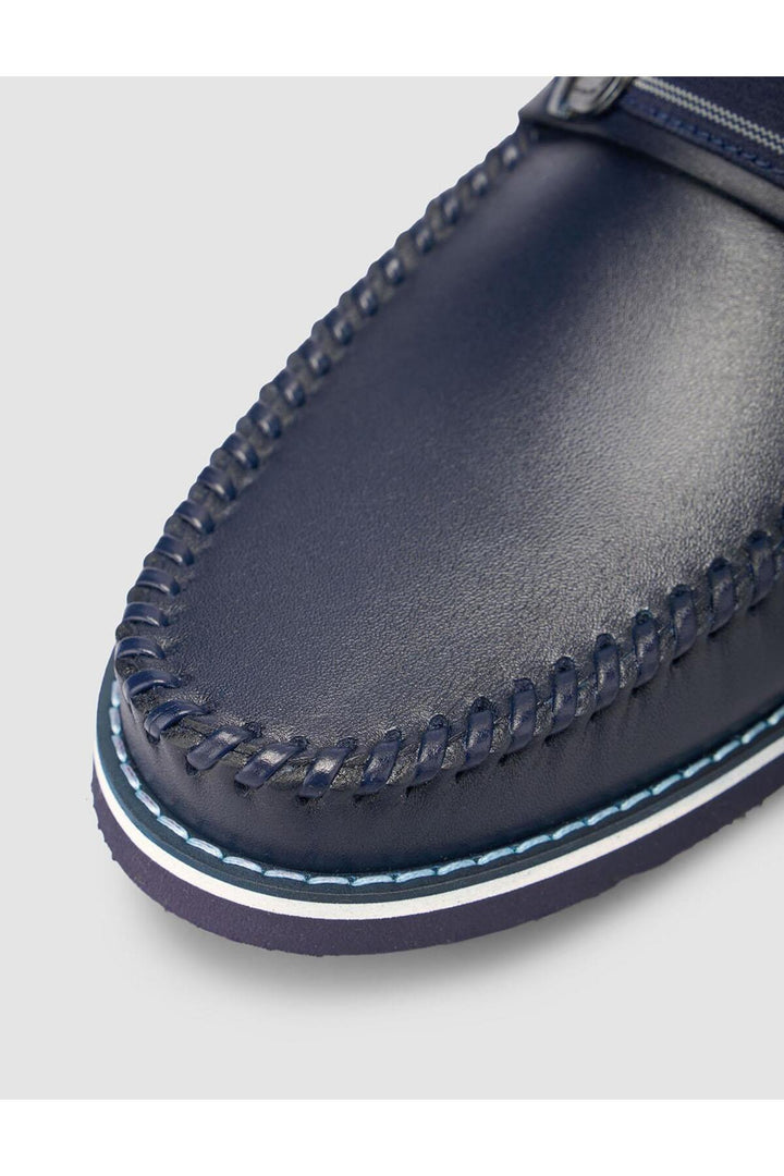 Cabani Shoes %100 Cuir Véritable Mocassins Pour Hommes Bleu marine - Bleu marine
