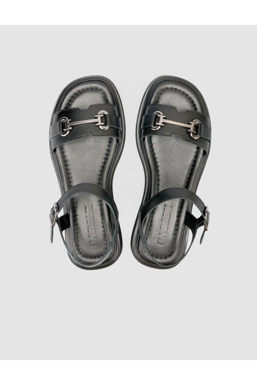 Cabani Shoes %100 Cuir véritable Sandales noires pour femmes - Multicolore