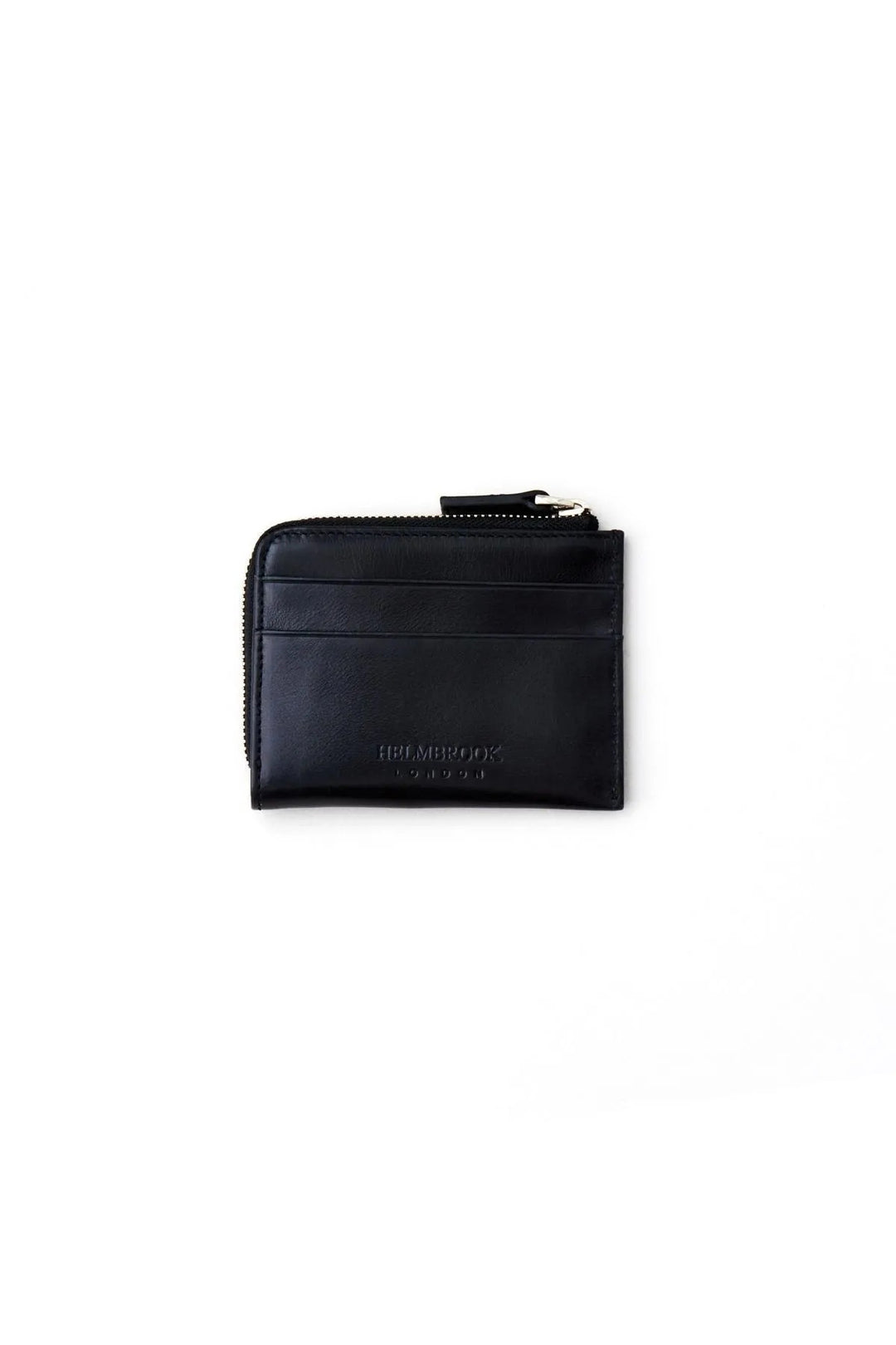 helmbrook Porte-cartes zippé en cuir véritable pour homme avec protection RFID Seward Black