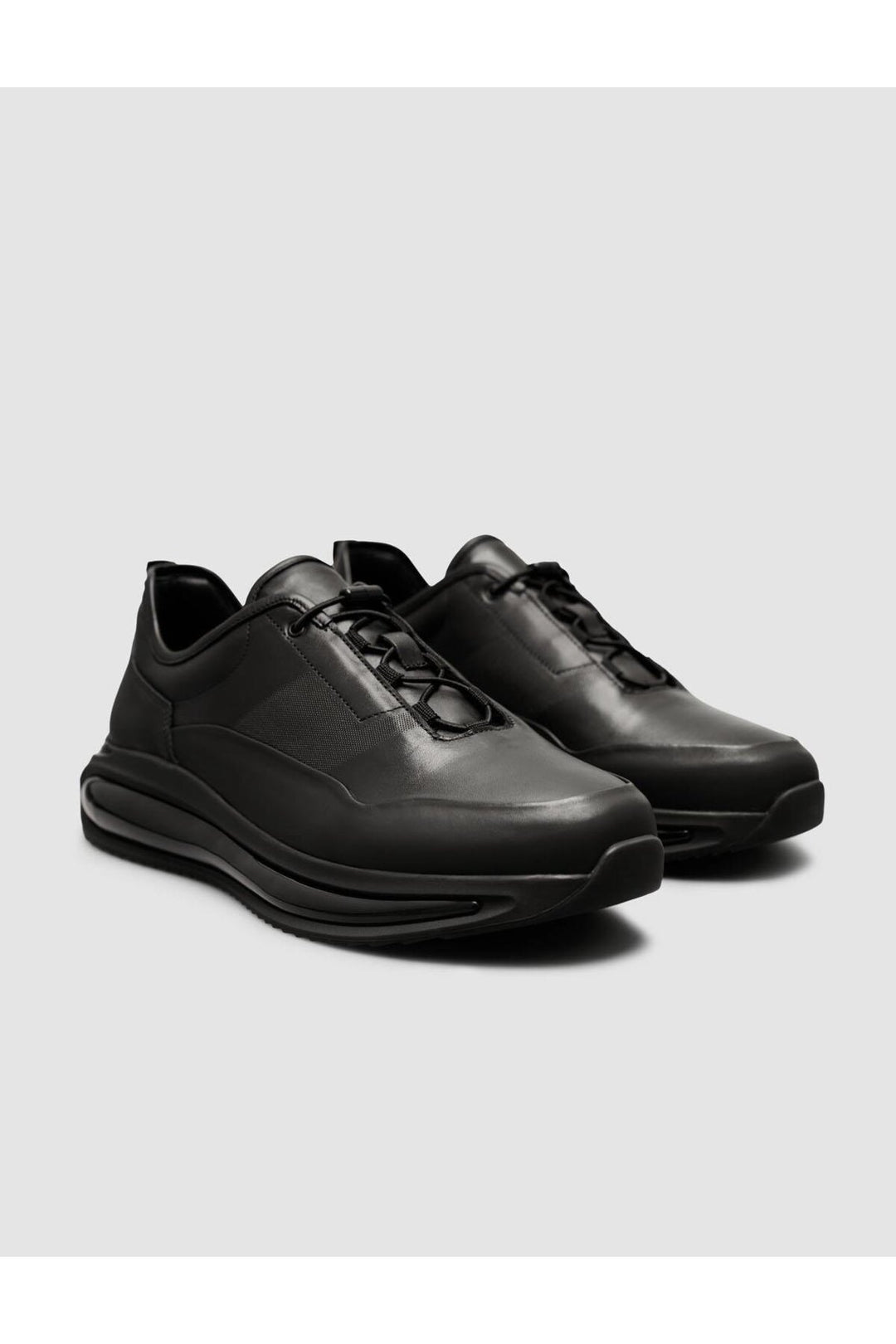 Cabani Shoes %100 Cuir véritable Noir Chaussures de sport pour hommes à lacets - Noir