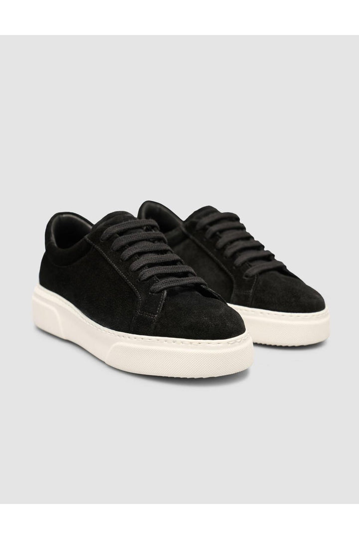 Cabani Shoes %100 Cuir Suédé Noir Doublé en Fourrure Baskets à Lacets - Multicolore