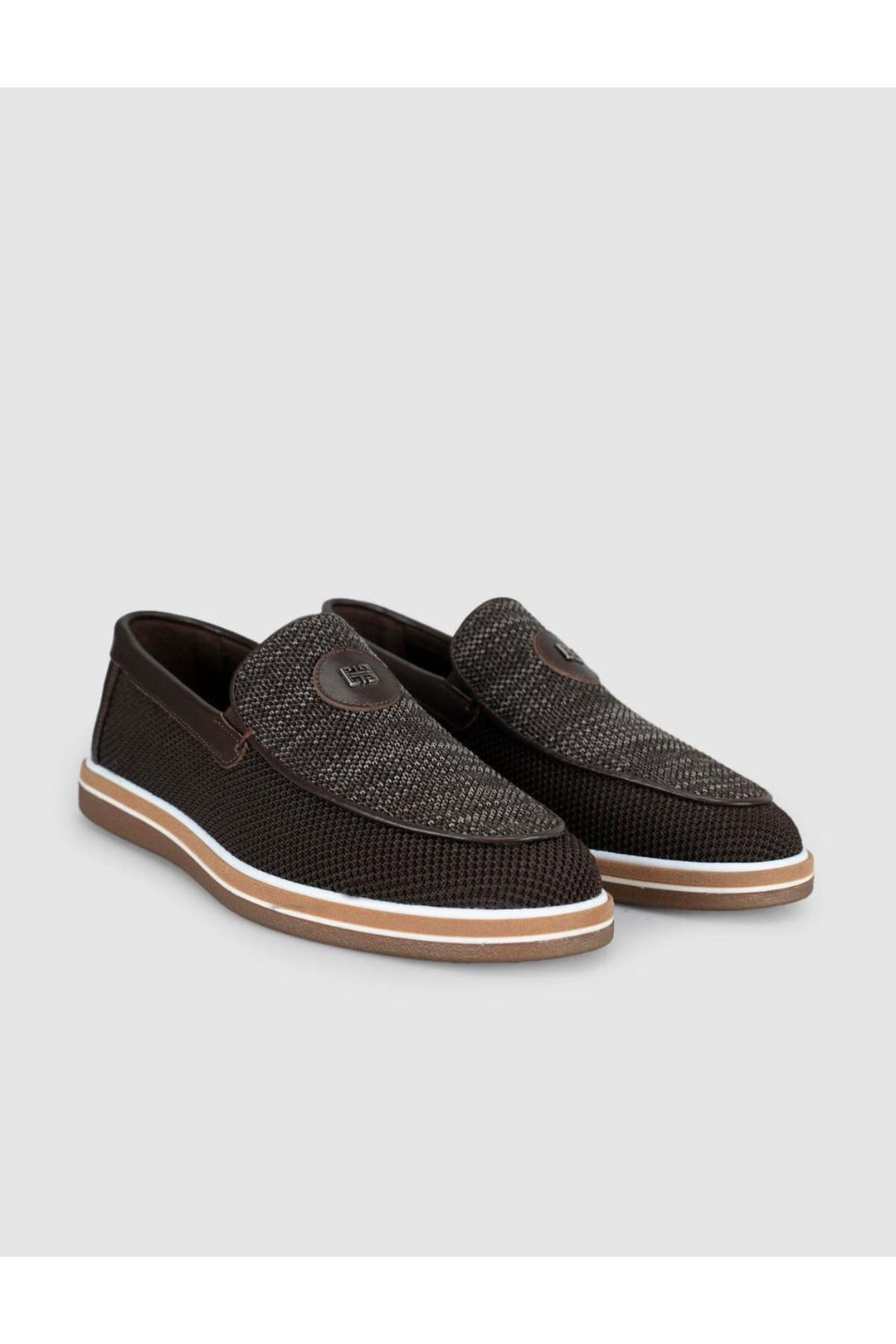 Cabani Shoes Chaussures pour hommes en tricot loafer marron - Marron