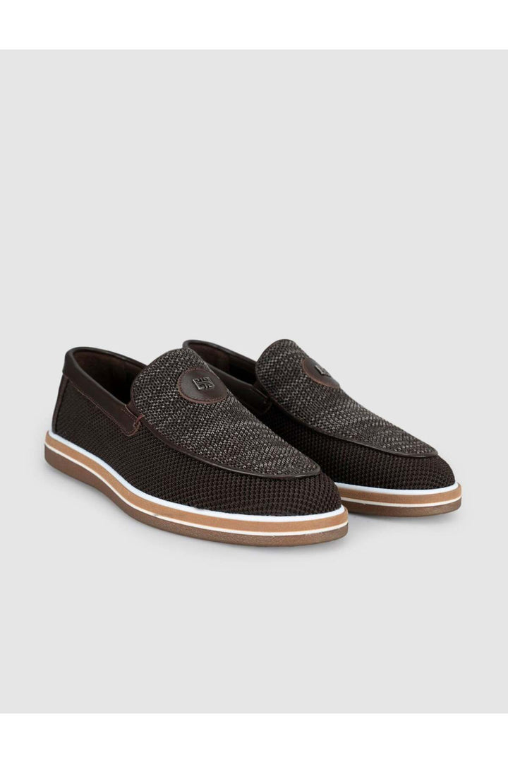 Cabani Shoes Chaussures pour hommes en tricot loafer marron - Marron
