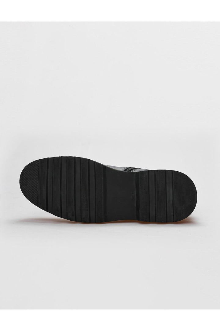 Cabani Shoes Bottines pour hommes en cuir véritable bleu marine à fermeture éclair - Bleu marine