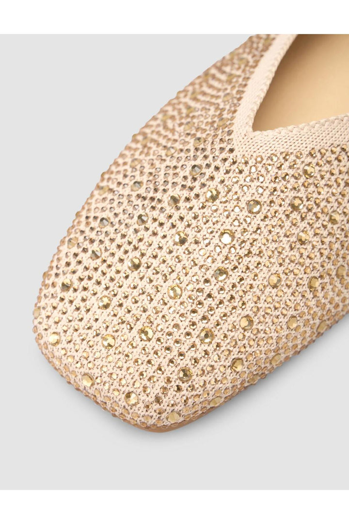 Cabani Shoes Ballerines femmes en beige avec pierres Serario - Beige