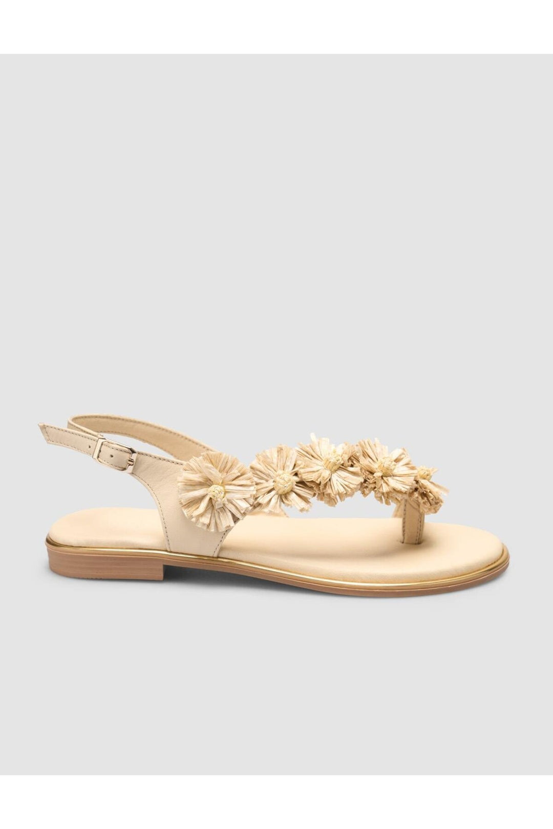 Cabani Shoes Sandales pour femmes en cuir véritable beige 100% - Beige