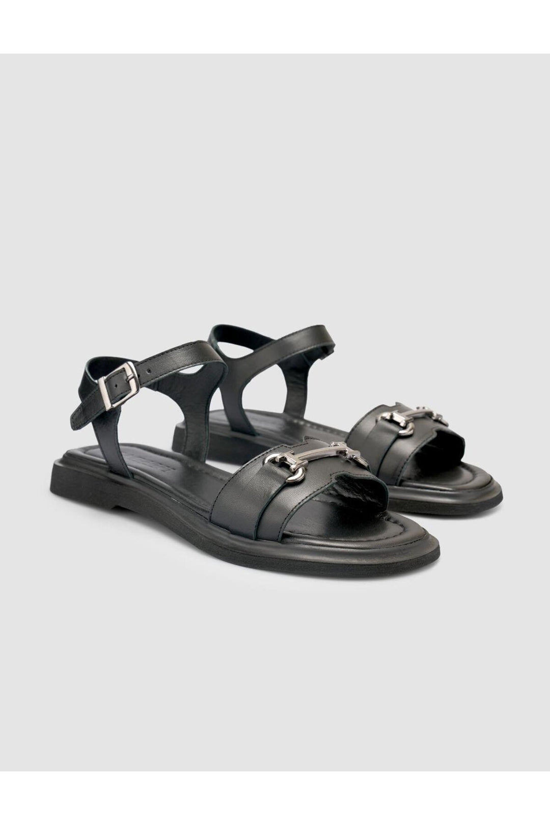 Cabani Shoes %100 Cuir véritable Sandales noires pour femmes - Multicolore