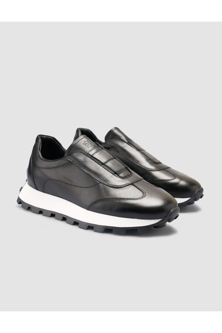 Cabani Shoes %100 Cuir Véritable Baskets Noires pour Femmes - Noir