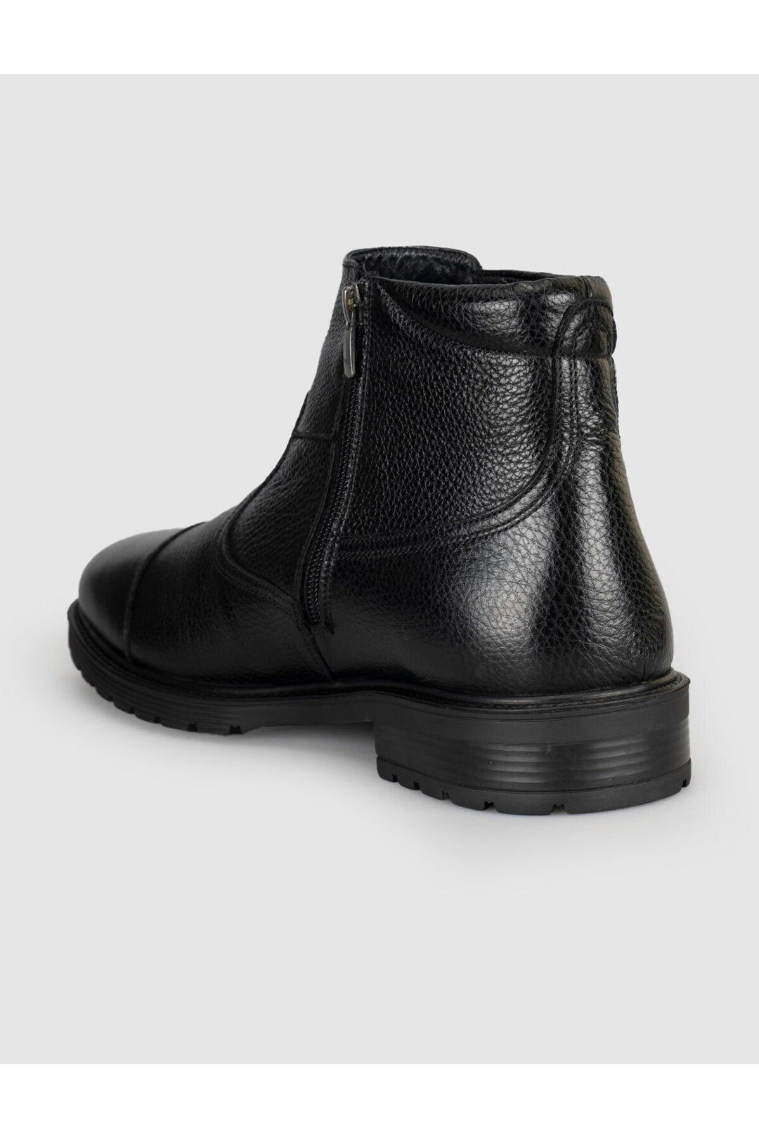 Cabani Shoes Bottines classiques pour hommes en cuir véritable avec fourrure noire et fermeture éclair - Multicolore