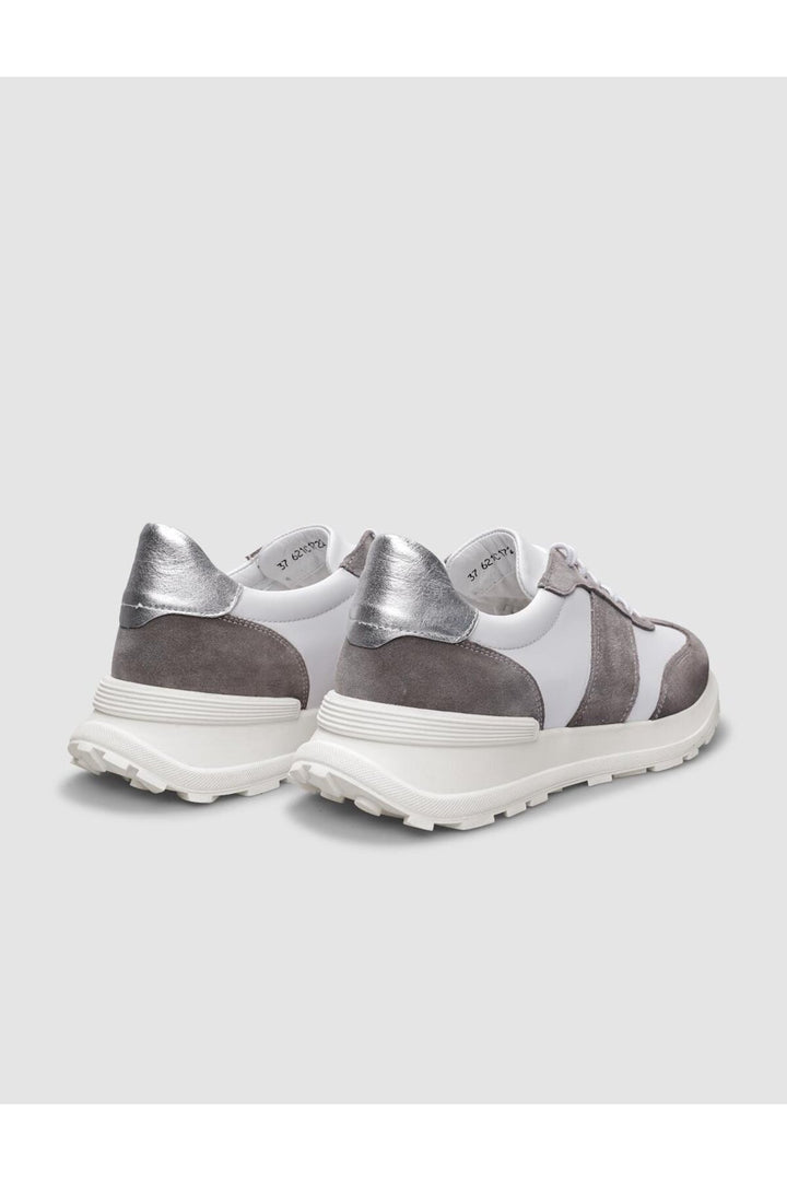 Cabani Shoes Chaussures de sport pour femmes en cuir véritable blanc à lacets 100% - Blanc