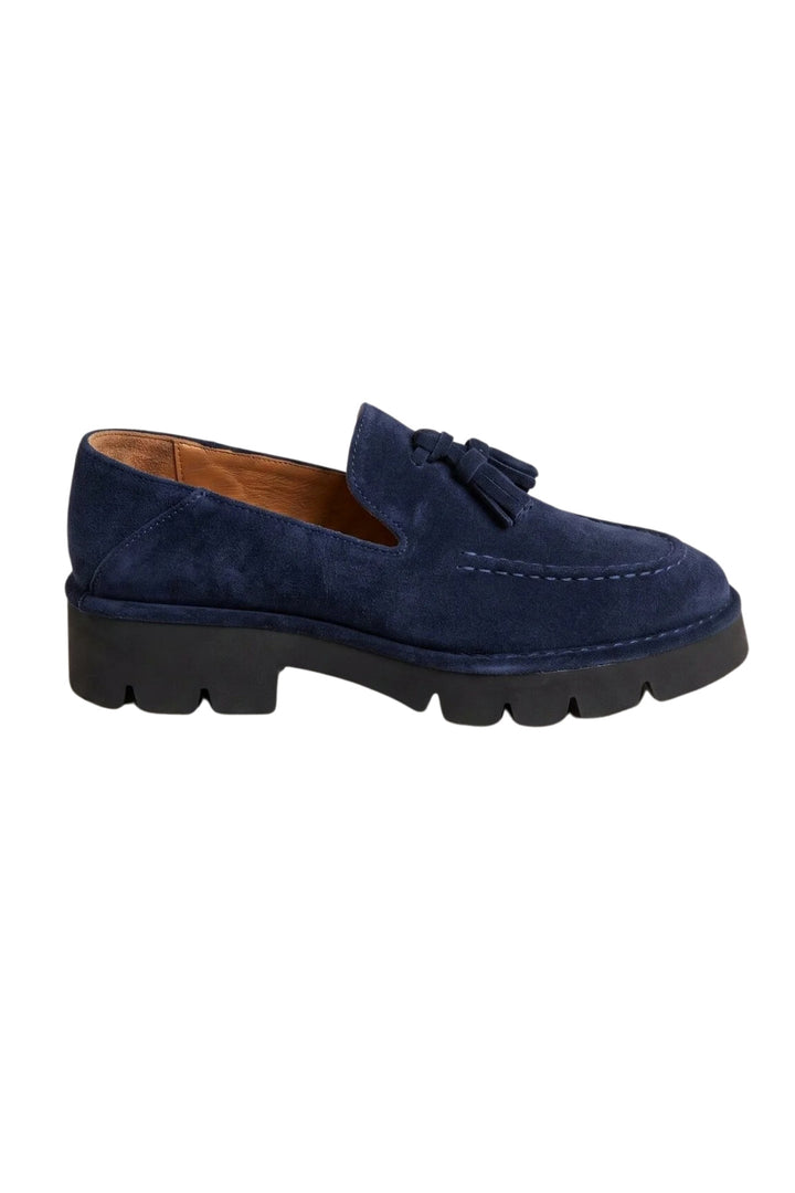 Wavelys ZAYN Chaussures Loafers Élégantes en Cuir Suédé Véritable pour Femmes - Bleu marine