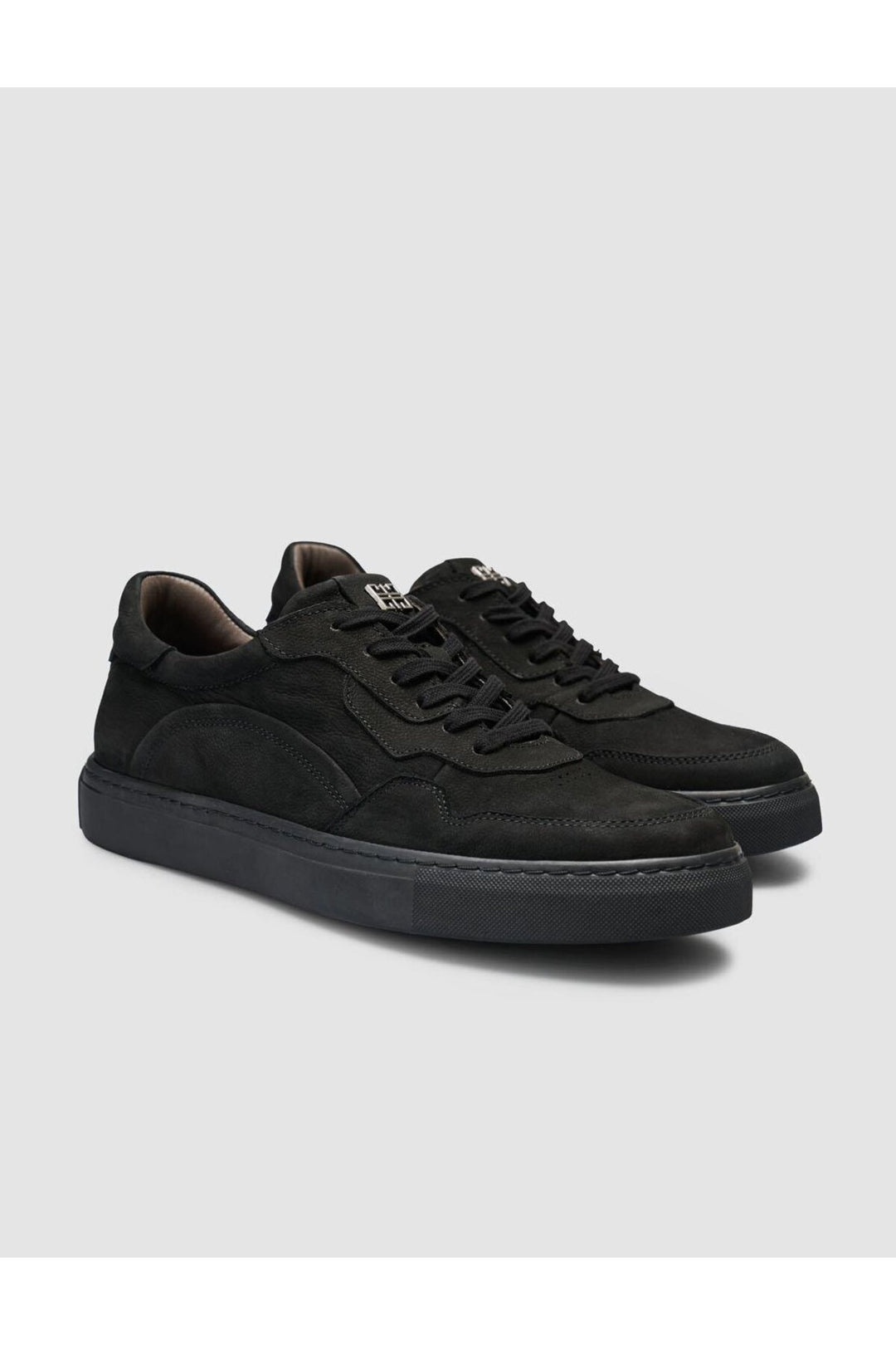 Cabani Shoes Chaussures de sport pour hommes en nubuck noir à lacets - Noir