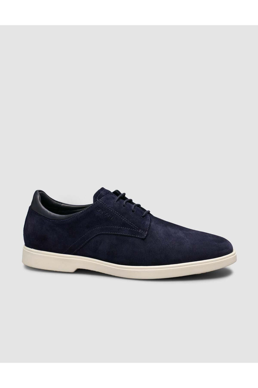 Cabani Shoes Bleu marine Suédé Texture Cuir Véritable de Veau Chaussures à Lacets pour Homme - Bleu marine