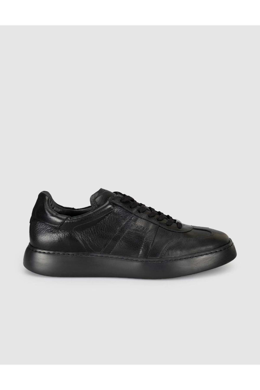 Cabani Shoes Baskets pour hommes en cuir véritable noir - Multicolore