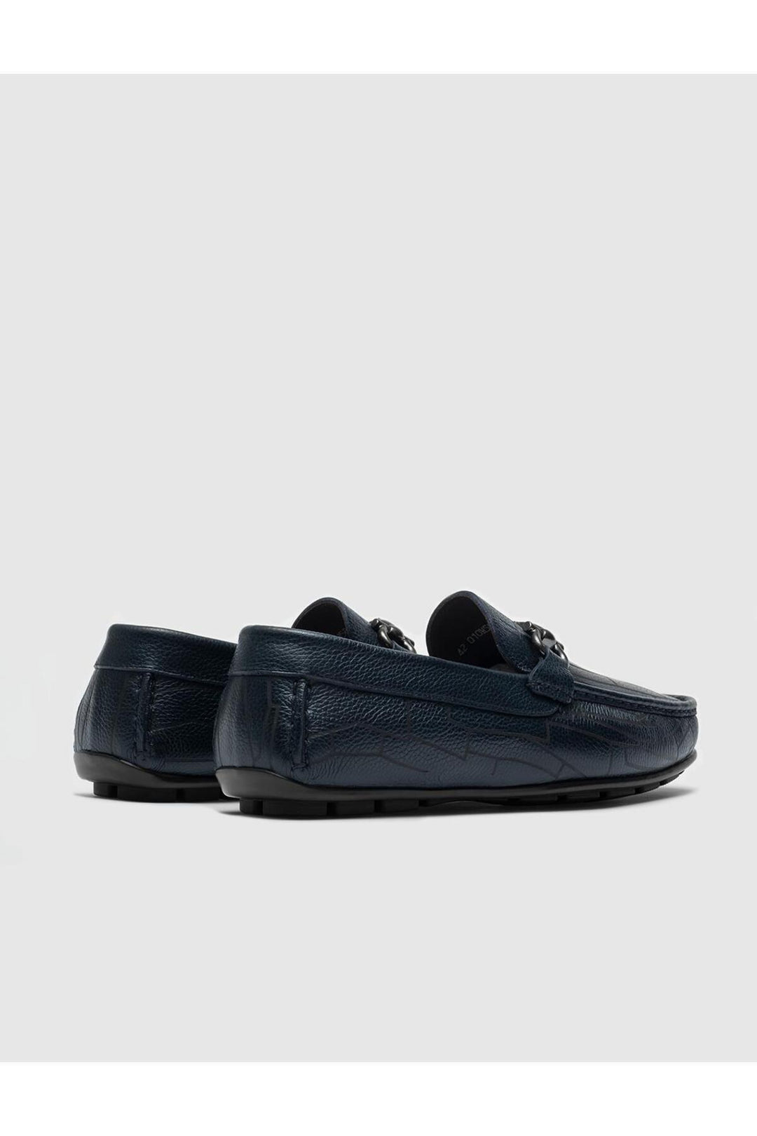 Cabani Shoes Mocassins pour hommes en cuir véritable bleu marine - Bleu marine