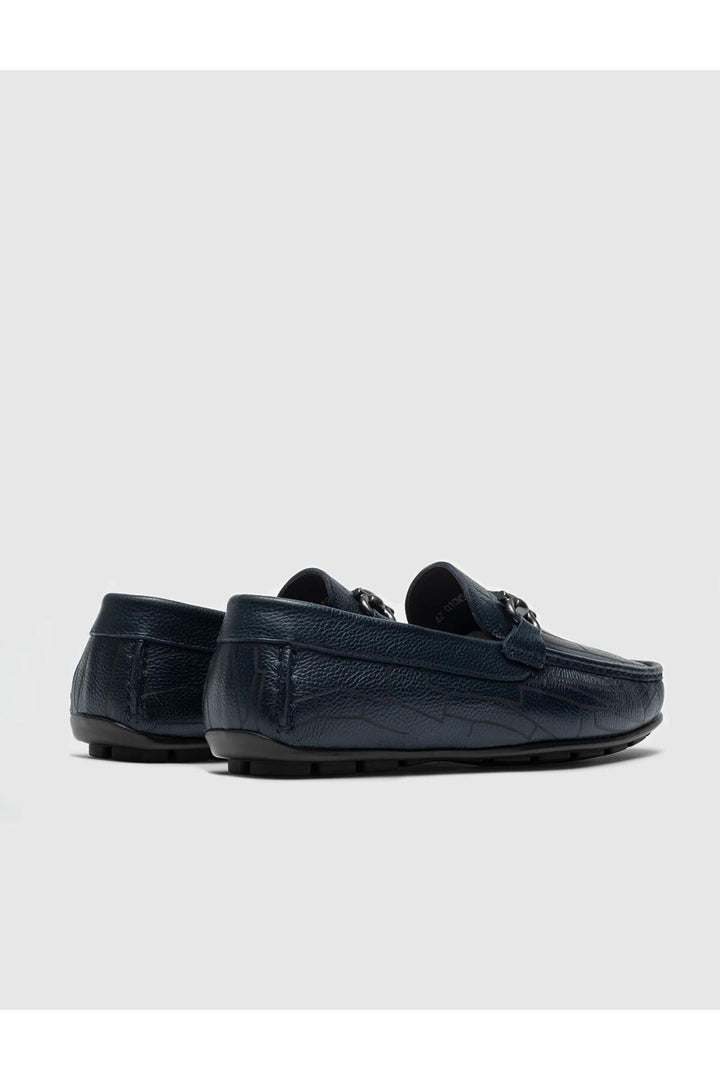 Cabani Shoes Mocassins pour hommes en cuir véritable bleu marine - Bleu marine
