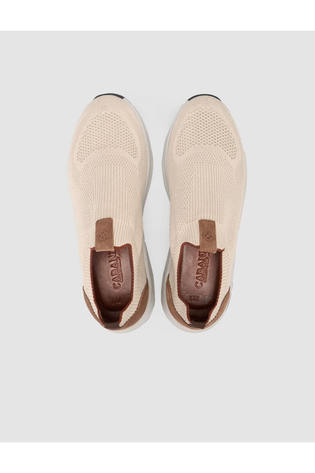 Cabani Shoes Baskets de sport pour hommes en tricot beige - Beige