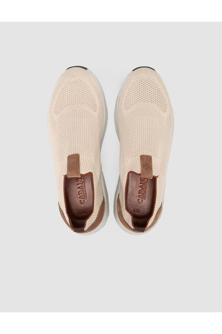 Cabani Shoes Baskets de sport pour hommes en tricot beige - Beige