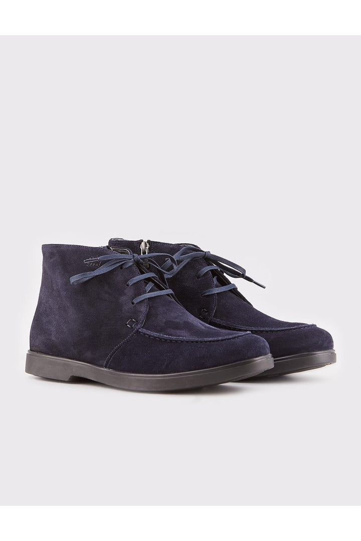 Cabani Shoes Bottines homme en cuir suédé bleu marine à fermeture éclair - Bleu marine