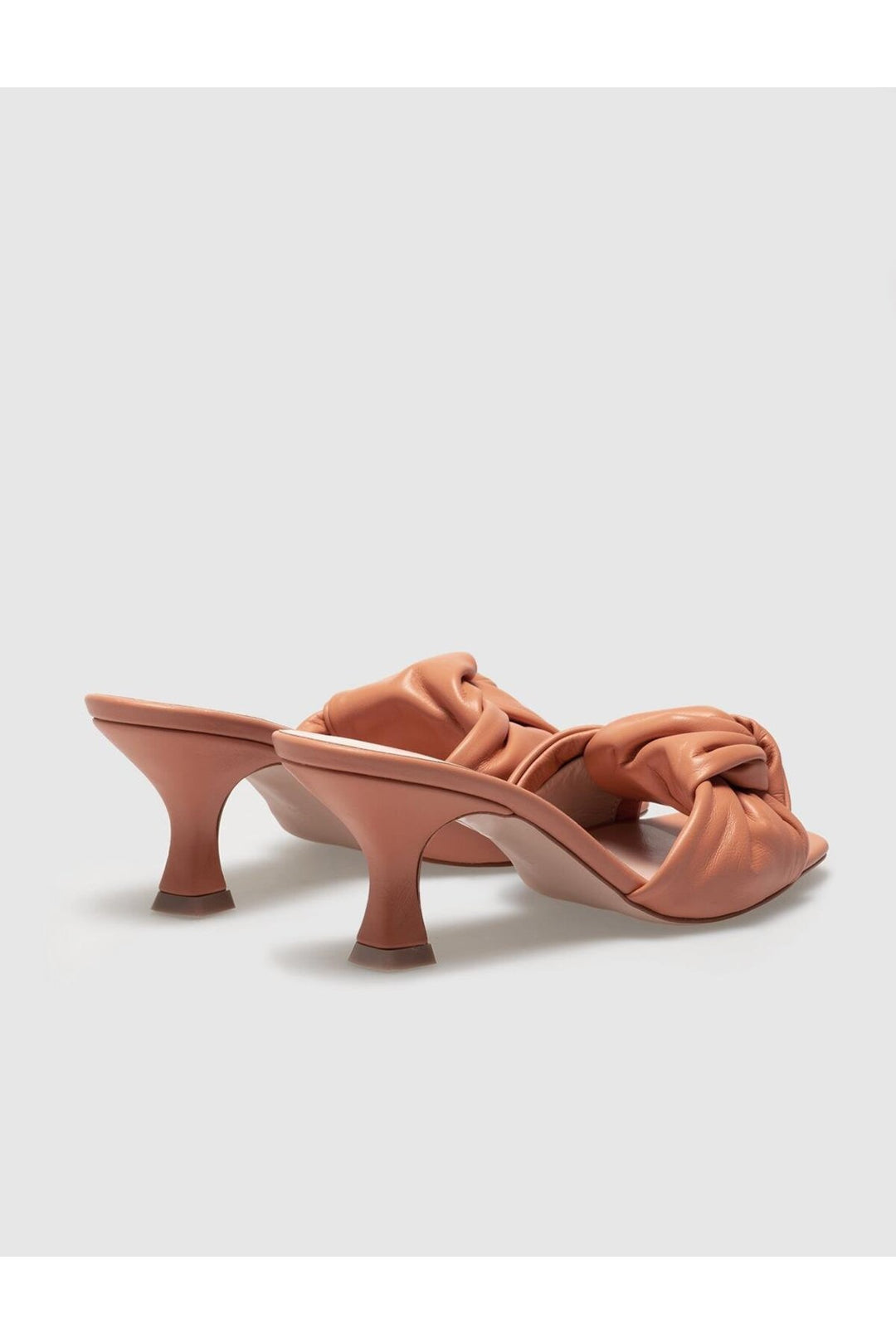 Cabani Shoes Sandales à talons fins en cuir véritable saumon pour femmes - Rose