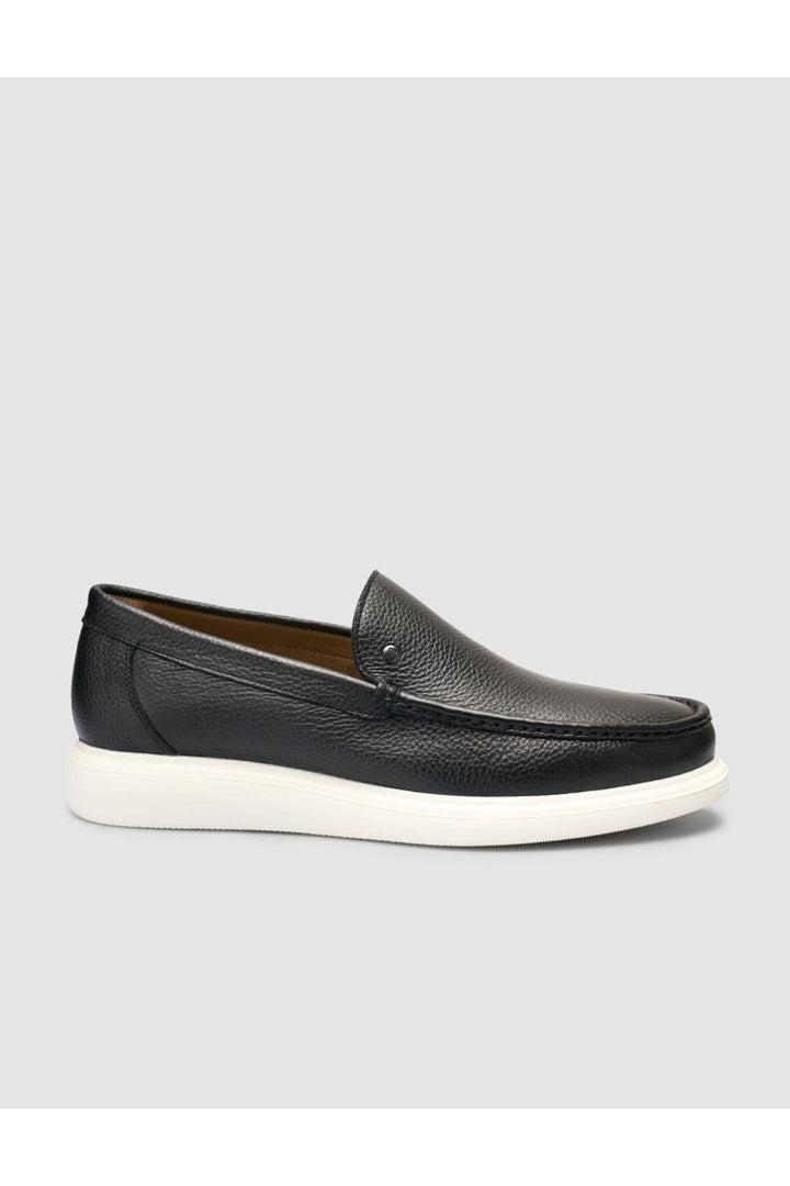 Cabani Shoes Chaussures décontractées pour hommes en cuir véritable noir à texture 100% - Multicolore