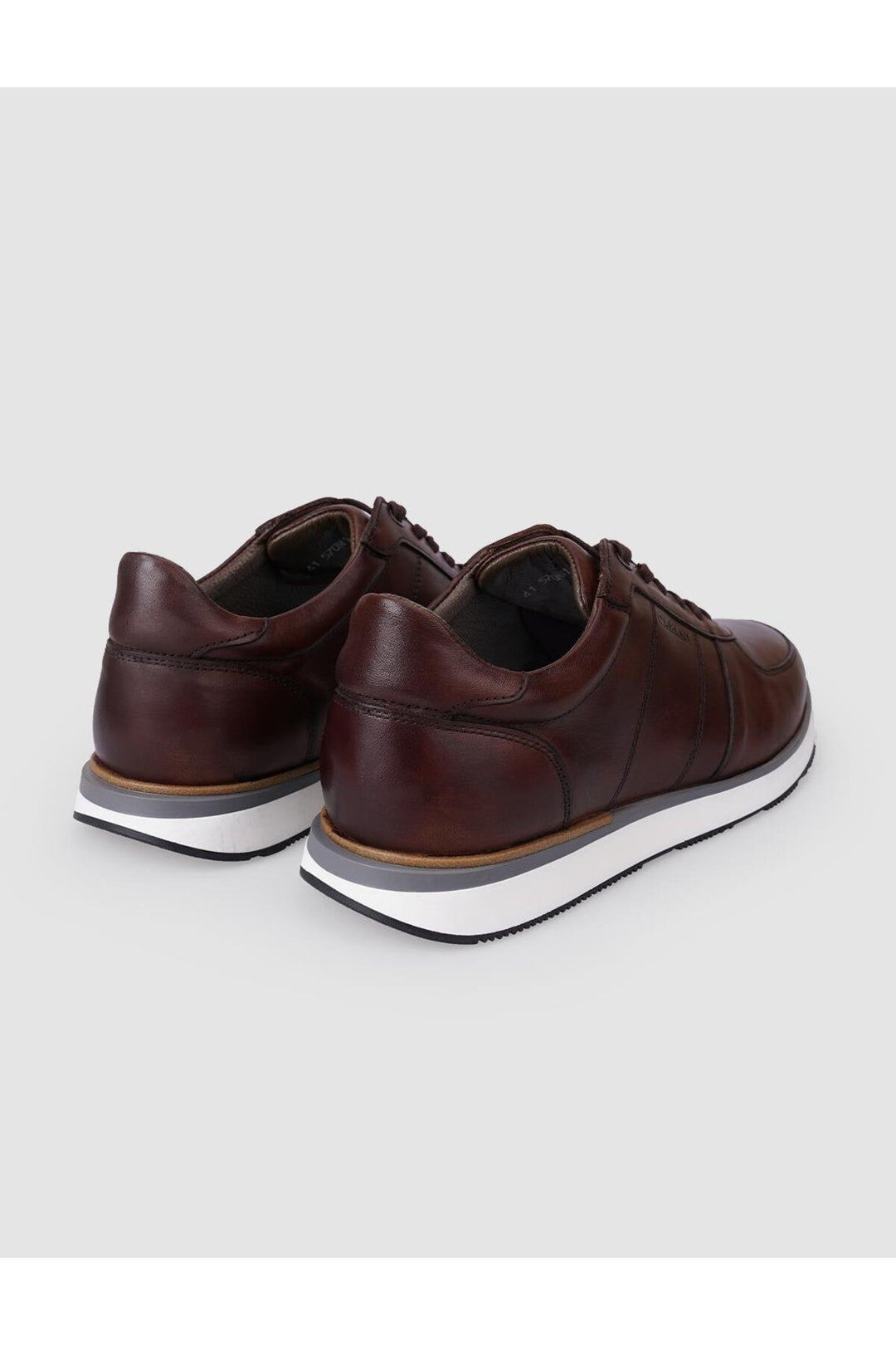 Cabani Shoes %100 Cuir Véritable Chaussures de Sport pour Hommes à Lacets Marron - Marron