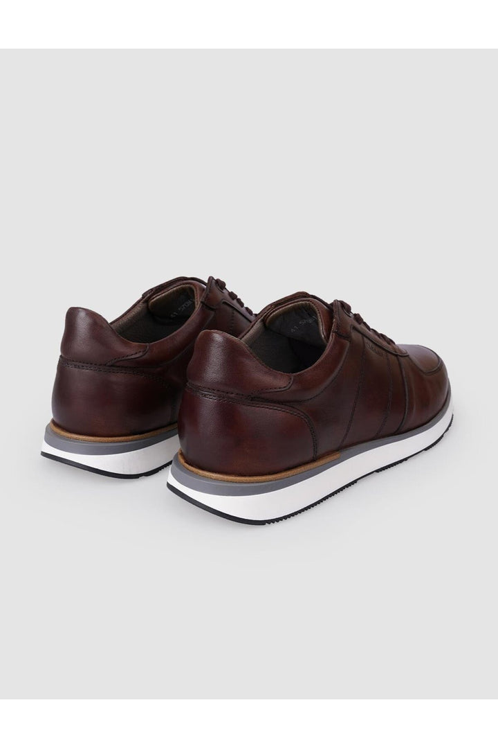 Cabani Shoes %100 Cuir Véritable Chaussures de Sport pour Hommes à Lacets Marron - Marron