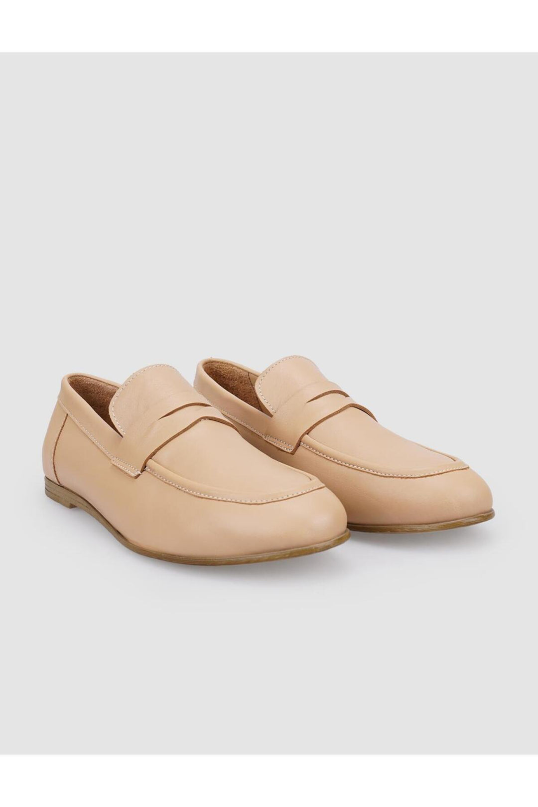 Cabani Shoes %100 Cuir Véritable Mocassins Femme Beige - Beige