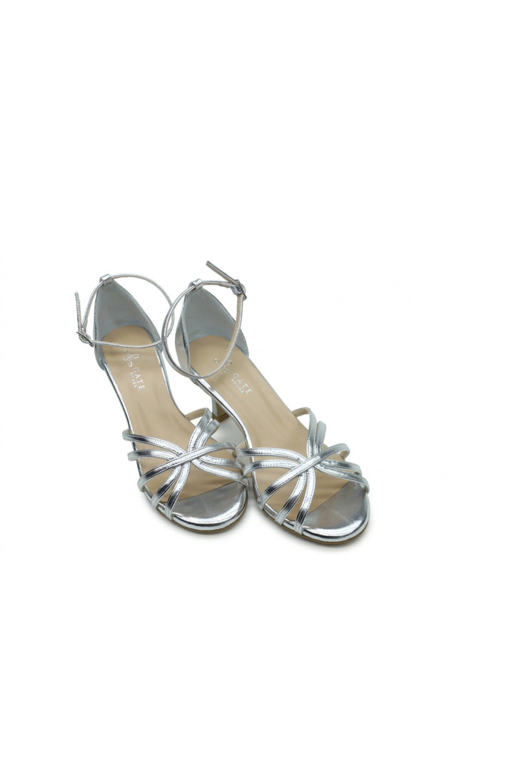Wavelys CARINA Femme Élégante Chaussures à Talons avec Boucle au Cheville Brillantes - Doré