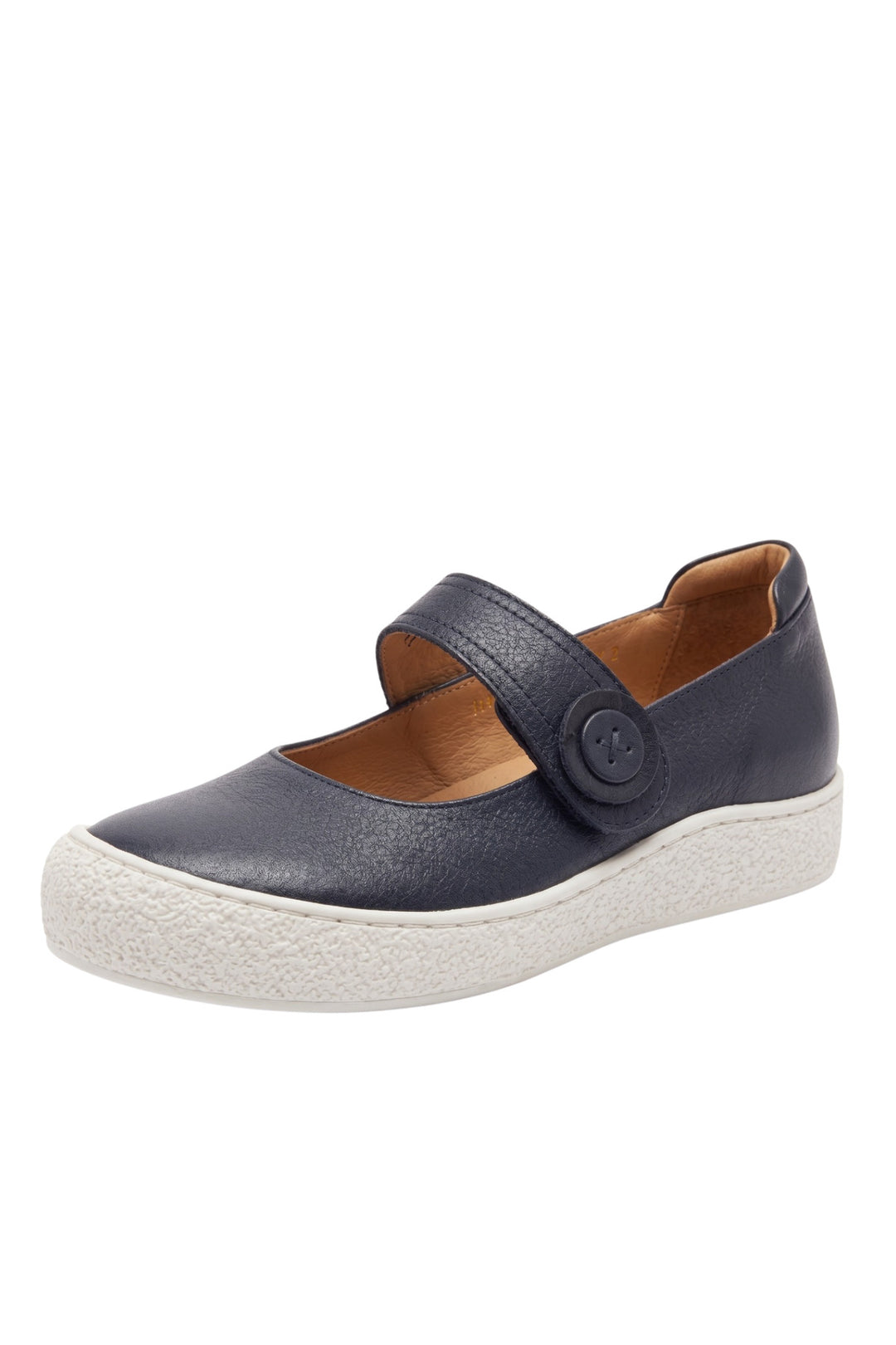 Wavelys ARON Chaussures pour femmes en cuir véritable avec semelle confortable et bande auto-agrippante intérieur et extérieur. - Noir