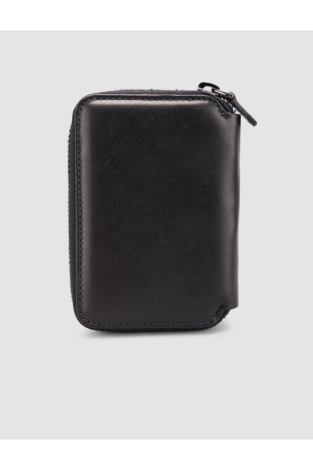 Cabani Shoes Portefeuille à cartes en cuir véritable noir avec fermeture éclair - Noir