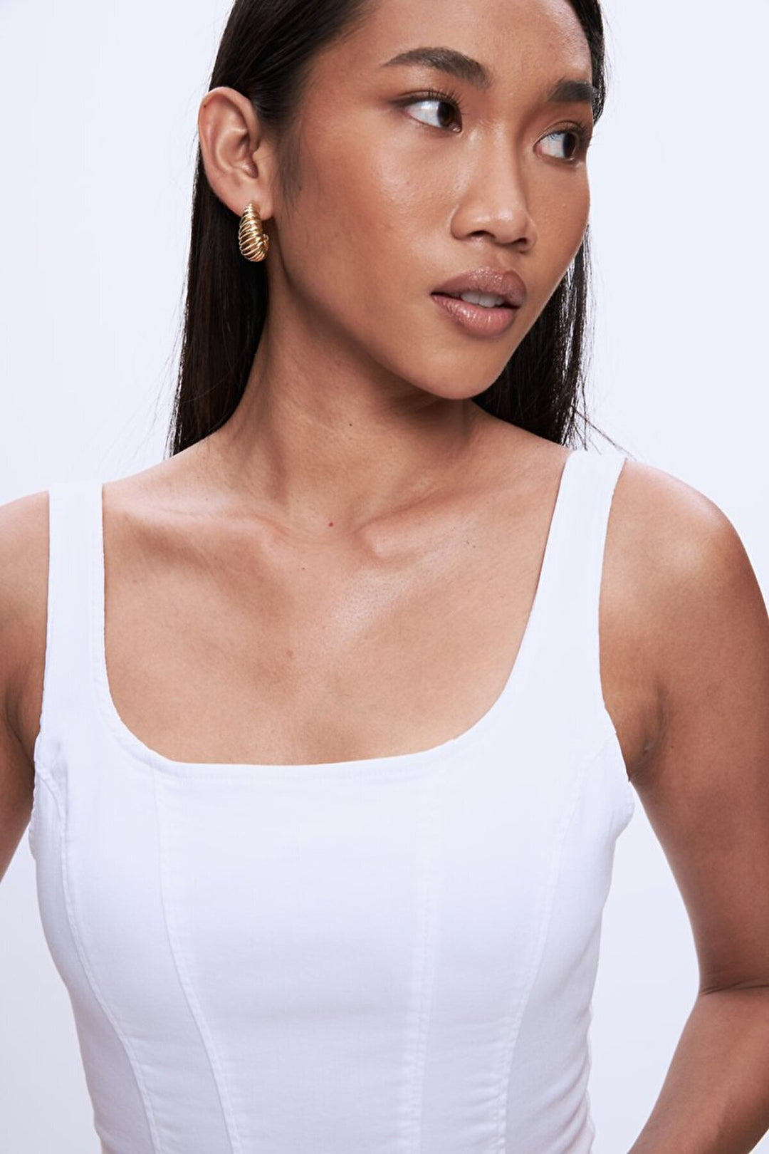 LTB Bustier en jean Vevına - Blanc_