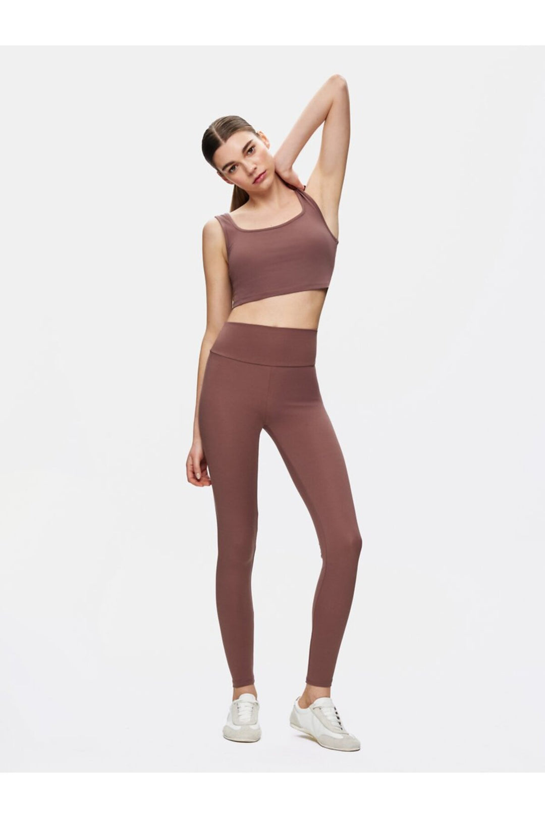 LTB Singlet court à bretelles et encolure carrée marron