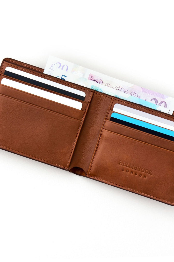 helmbrook Portefeuille en cuir véritable pour homme Slim Design Multi-Bay RFID Protected Eldridge Tan
