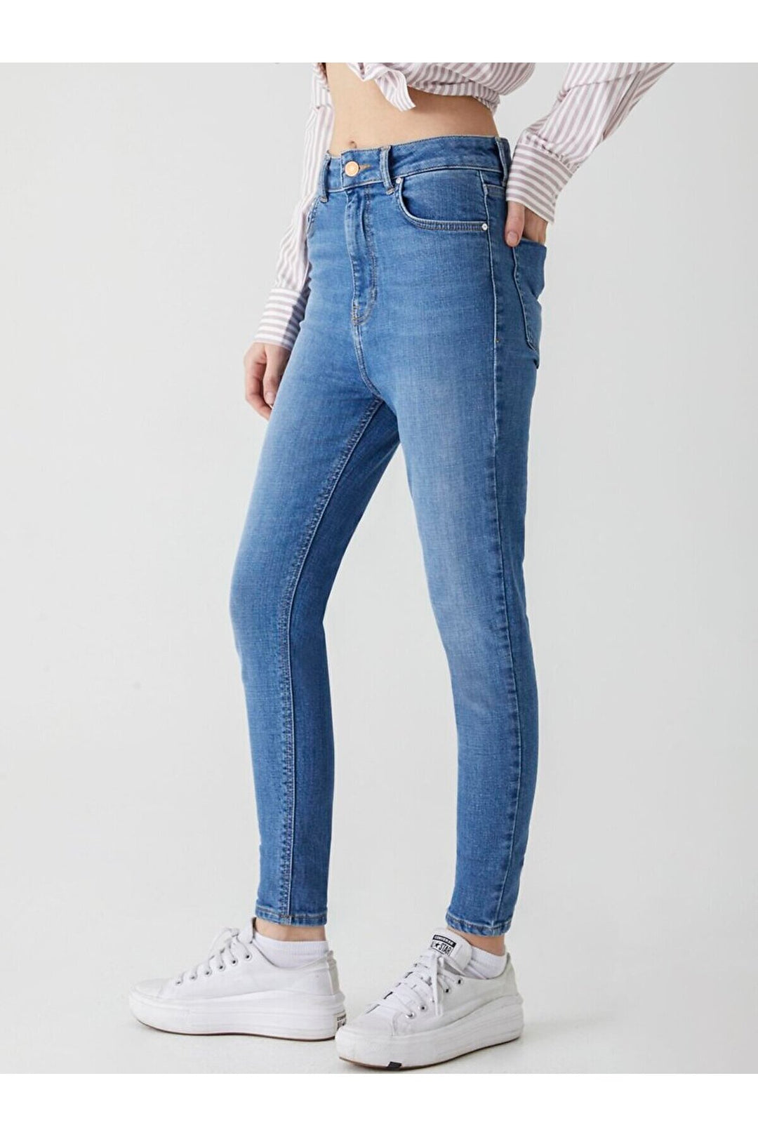 LTB Pantalon Skinny Taille Haute Marcella X - Moyen Bleu_