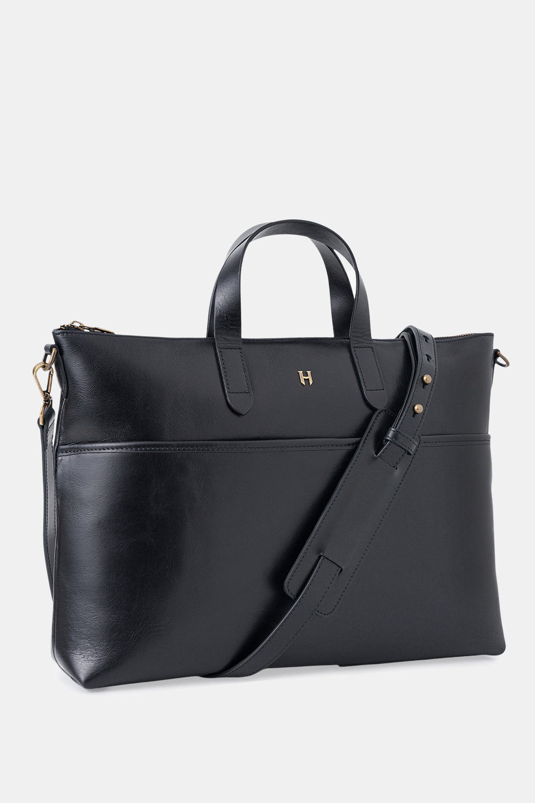 helmbrook Sac pour ordinateur portable Brice en cuir véritable unisexe de 15,6po à compartiment unique