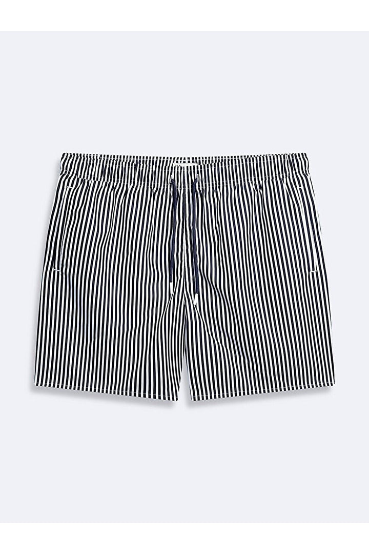 LTB Short de bain bleu marine classique à rayures