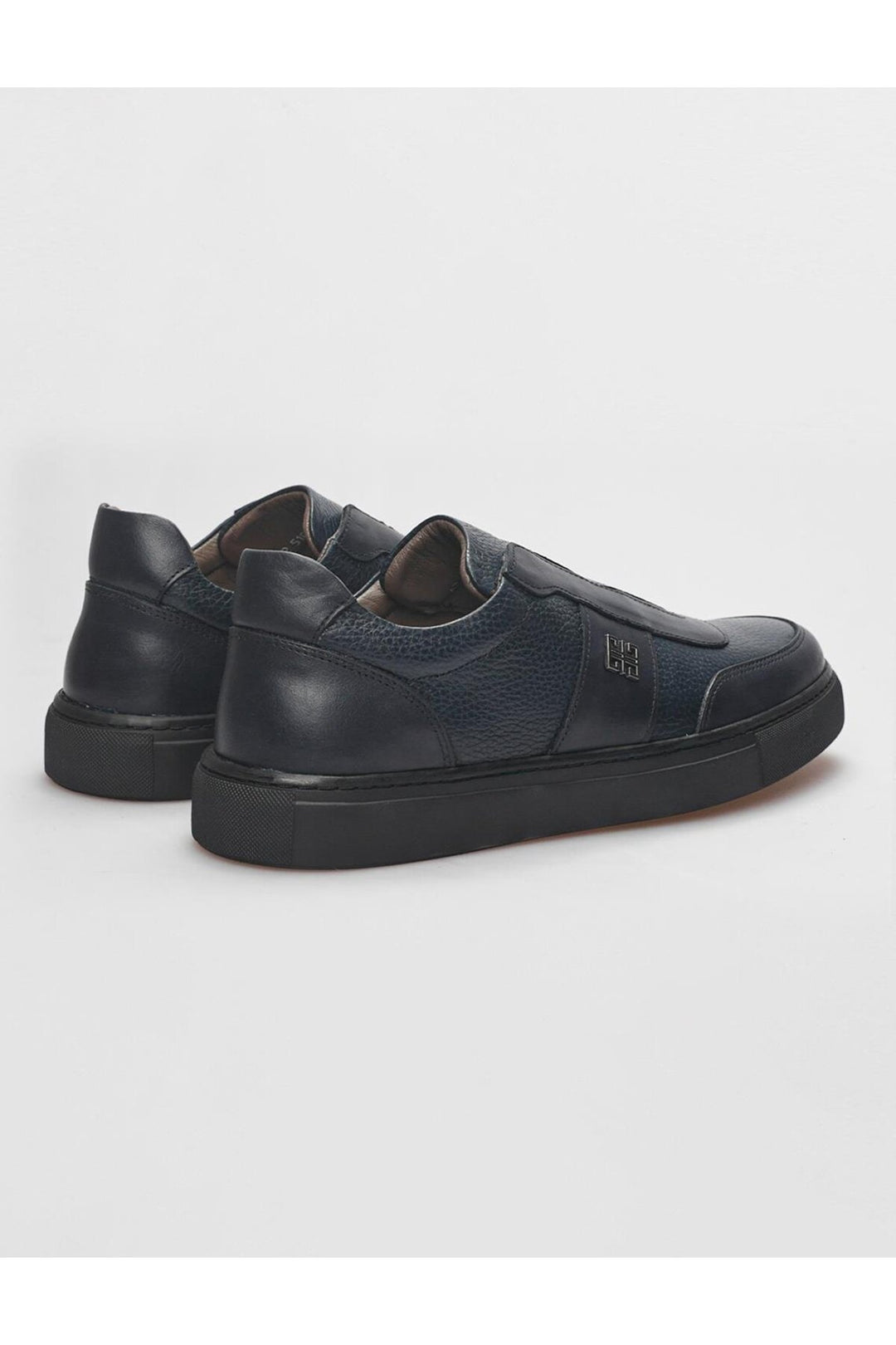 Cabani Shoes Chaussures de sport pour hommes en cuir véritable bleu marine - Bleu marine