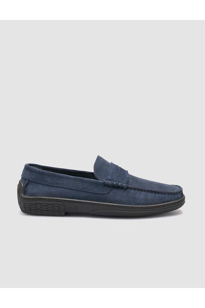 Cabani Shoes %100 Cuir Véritable Bleu marine Suédé Chaussures de Ville pour Homme - Bleu marine