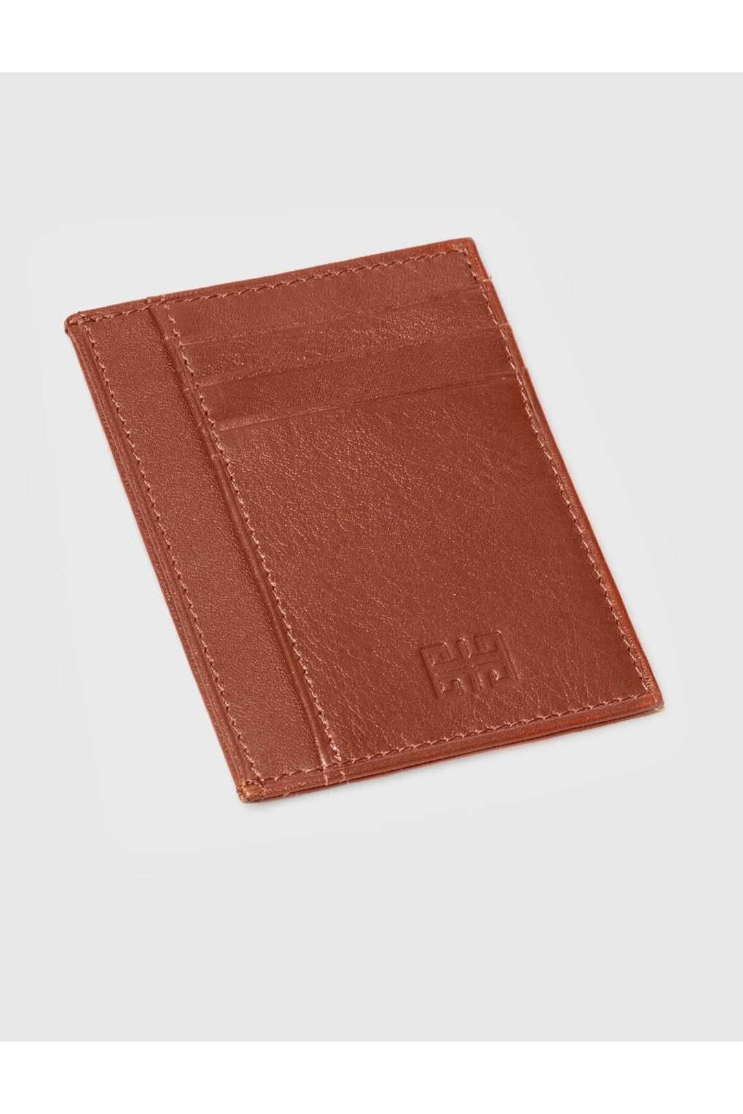 Cabani Shoes Porte-cartes en cuir véritable marron. - Tabac