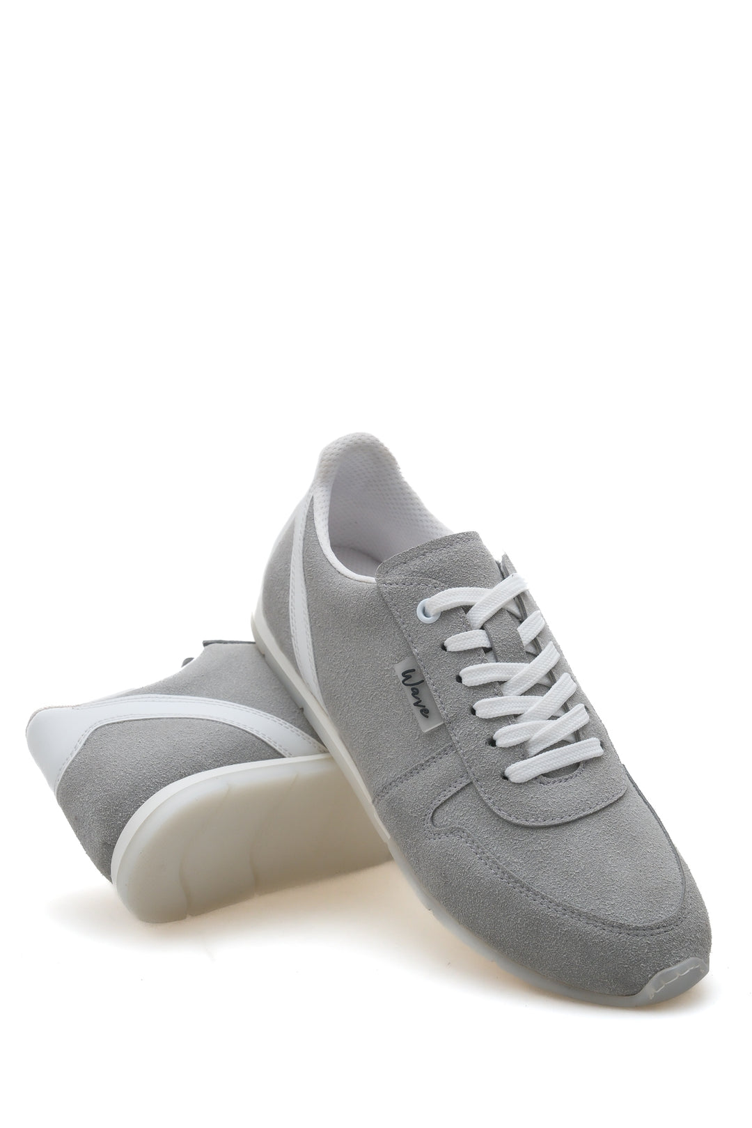 Wavelys ALESSIA Baskets en suède pour femmes chaussures de ville - Gris