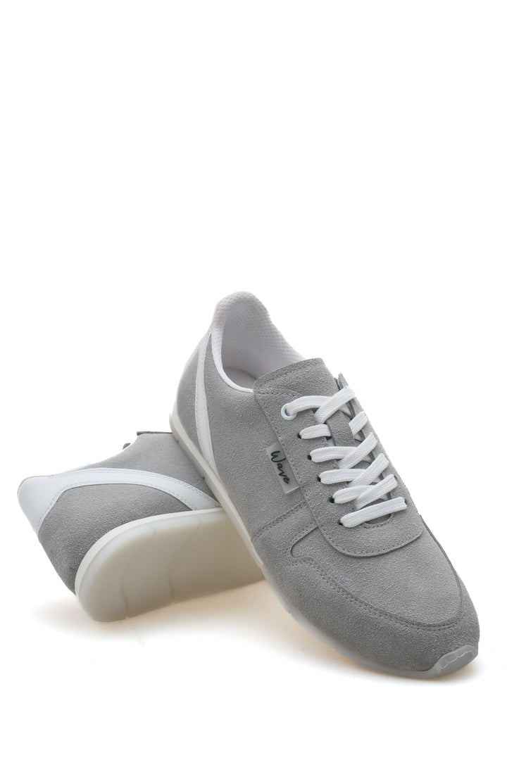 Wavelys ALESSIA Baskets en suède pour femmes chaussures de ville - Gris