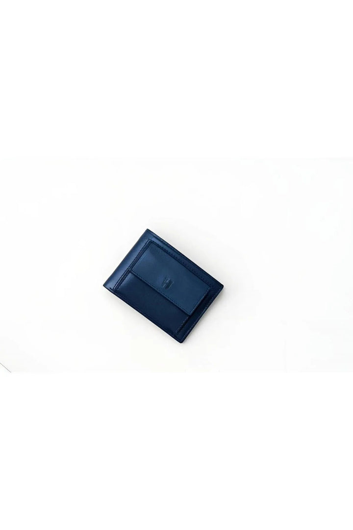 helmbrook Portefeuille en cuir véritable pour homme - Conception de poche multi-baie RFID protégée Rigby - Bleu marine