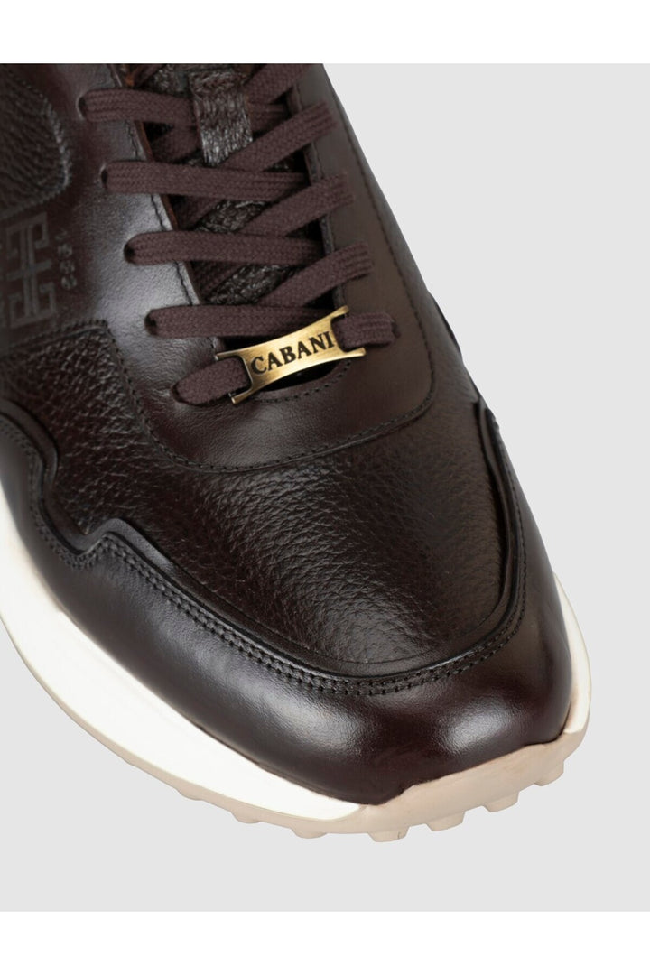 Cabani Shoes Baskets en cuir véritable pour homme marron - Marron