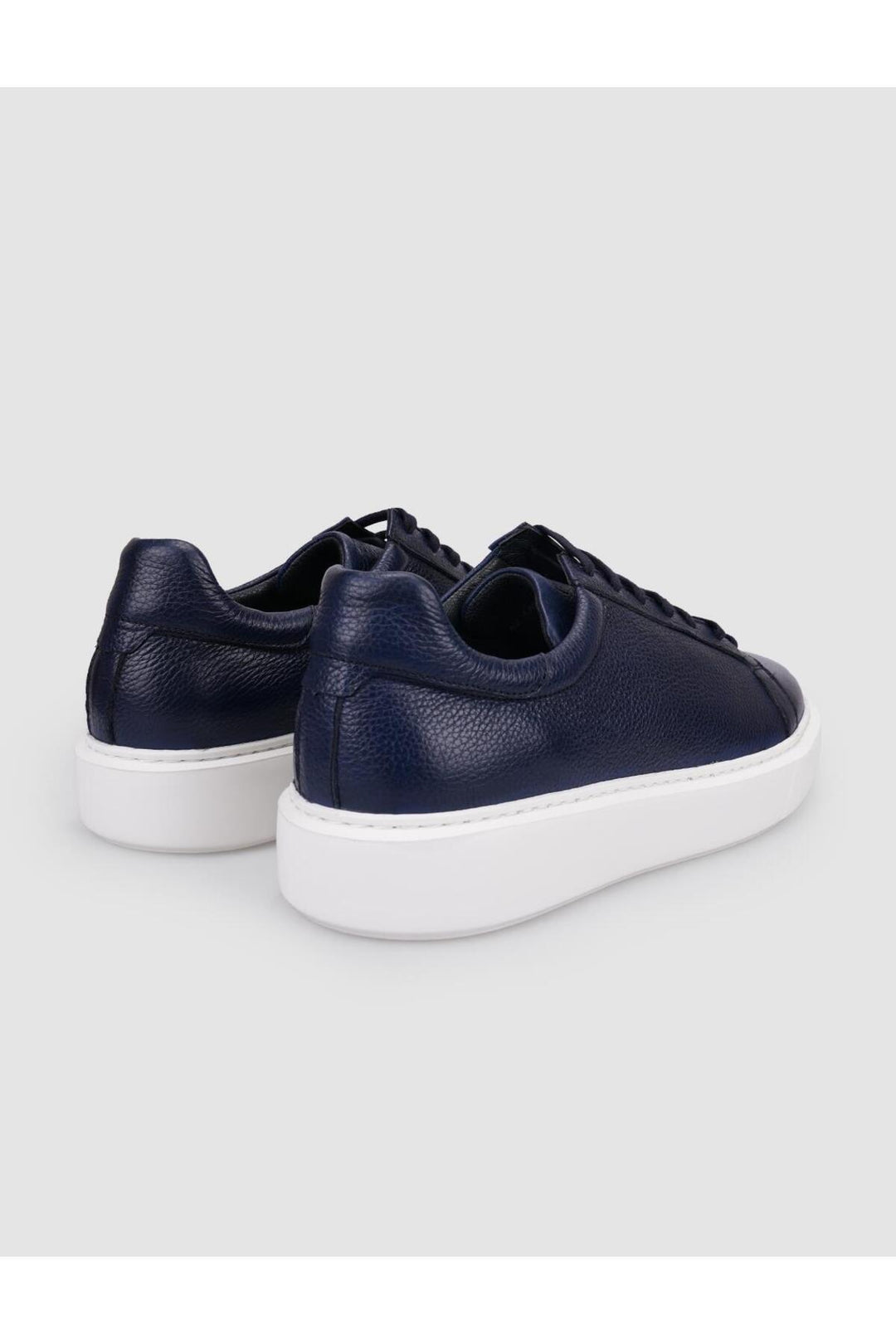Cabani Shoes %100 Cuir véritable Baskets pour hommes à lacets Bleu marine - Bleu