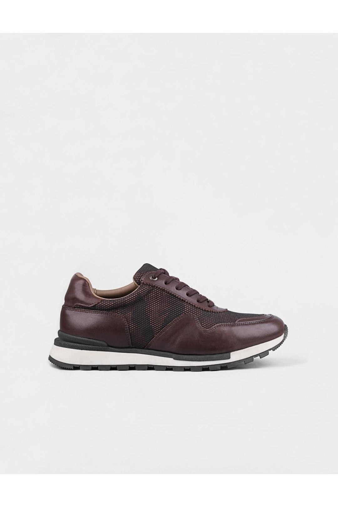 Cabani Shoes Chaussures de sport pour hommes en cuir véritable marron à lacets - Marron