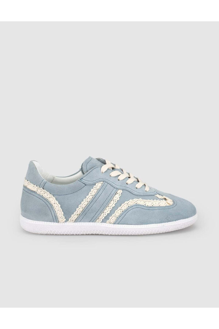 Cabani Shoes Chaussures de sport en cuir véritable avec détails en dentelle bleue - Multicolore