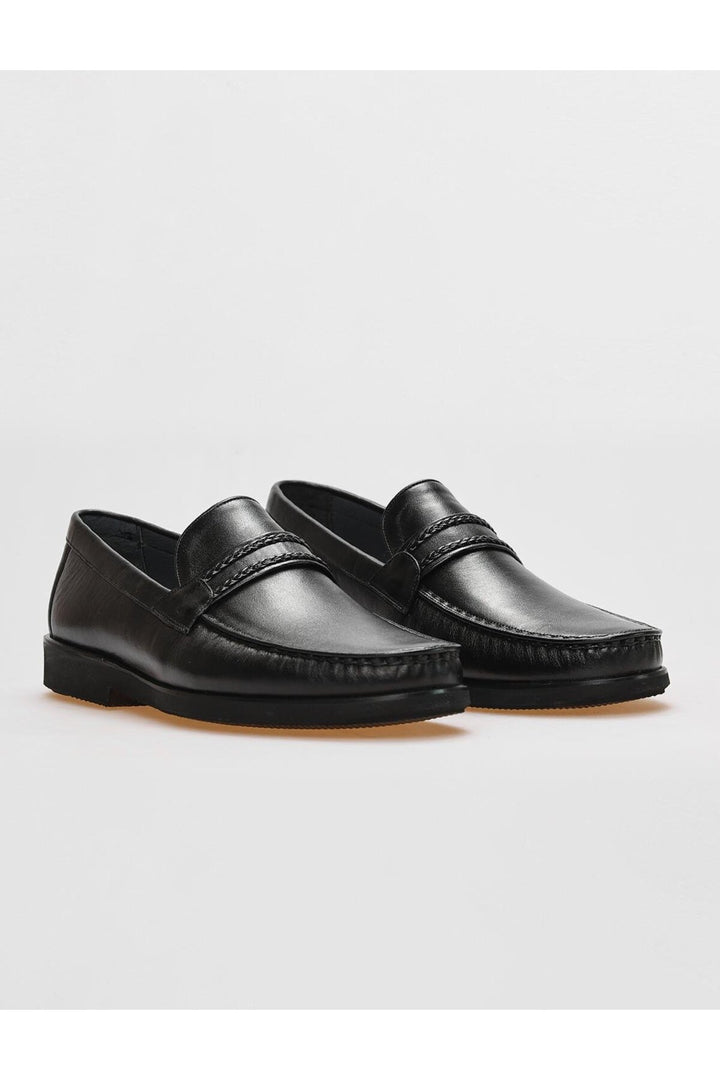 Cabani Shoes Chaussures classiques pour hommes en cuir véritable avec détails de ceinture noire - Multicolore