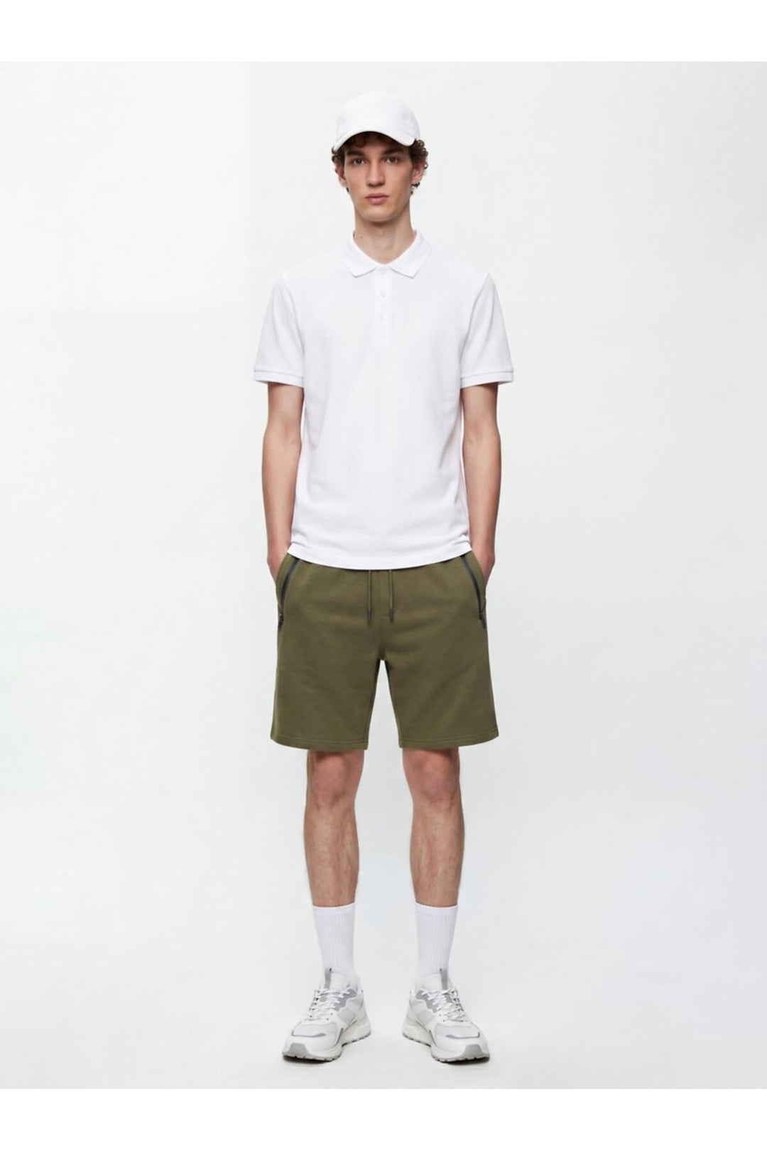 LTB Short en tricot basique vert avec fermeture éclair - Vert